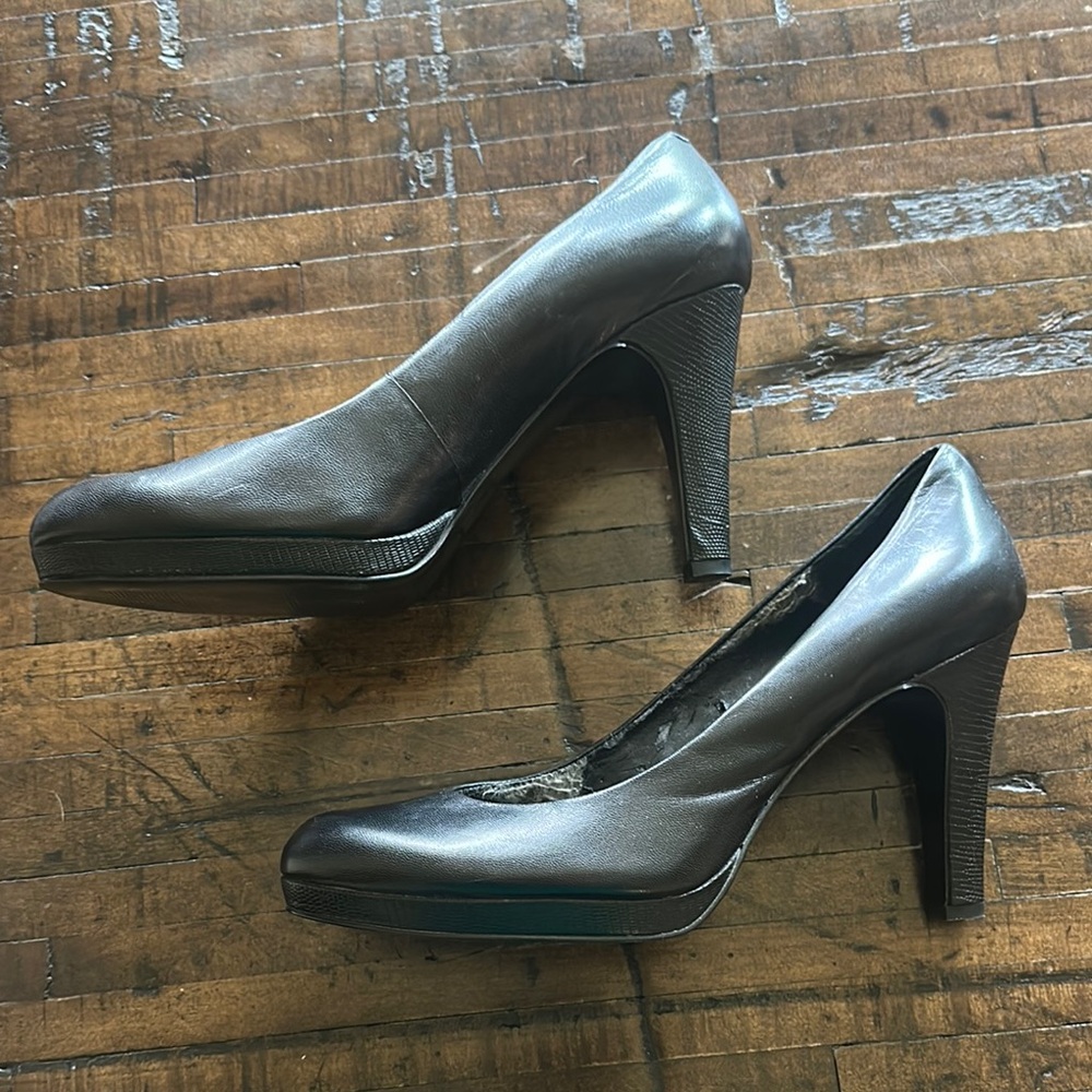 Elegant Black Leather Heels